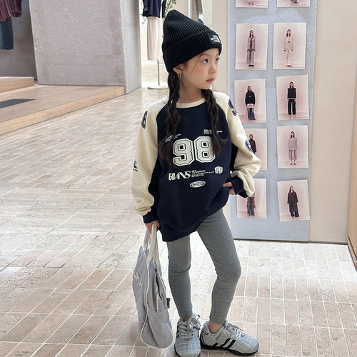 女童美式字母时髦卫衣儿童休闲