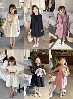 Yumi妈 24S107韩版裙子女童公主裙儿童泡泡马甲+连衣裙2件套