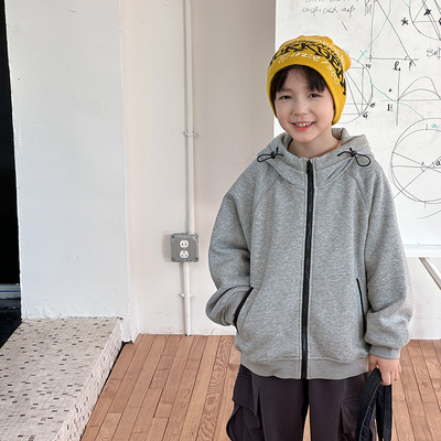 Yumi妈儿童冬季拉链款加绒外套