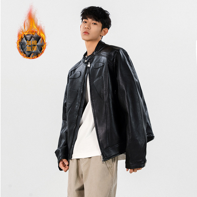 2025新款大码宽松青少年皮衣