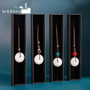 新疆吐鲁番博物馆金丝玉和田玉平安扣汽车钥匙扣挂件创意520礼物