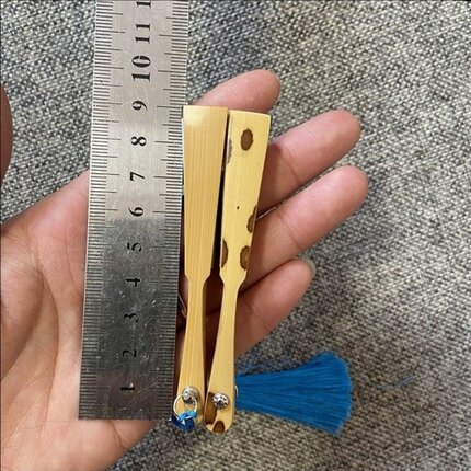 2.5寸迷你扇子车挂手机链玉竹小折扇手工空白扇面儿童拍照娃娃扇
