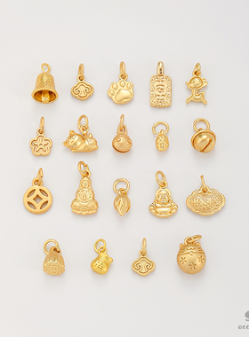 铃铛猫咪挂件手链项链古法金保色