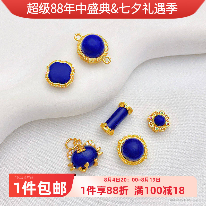 保色S925古法银镀金隔珠