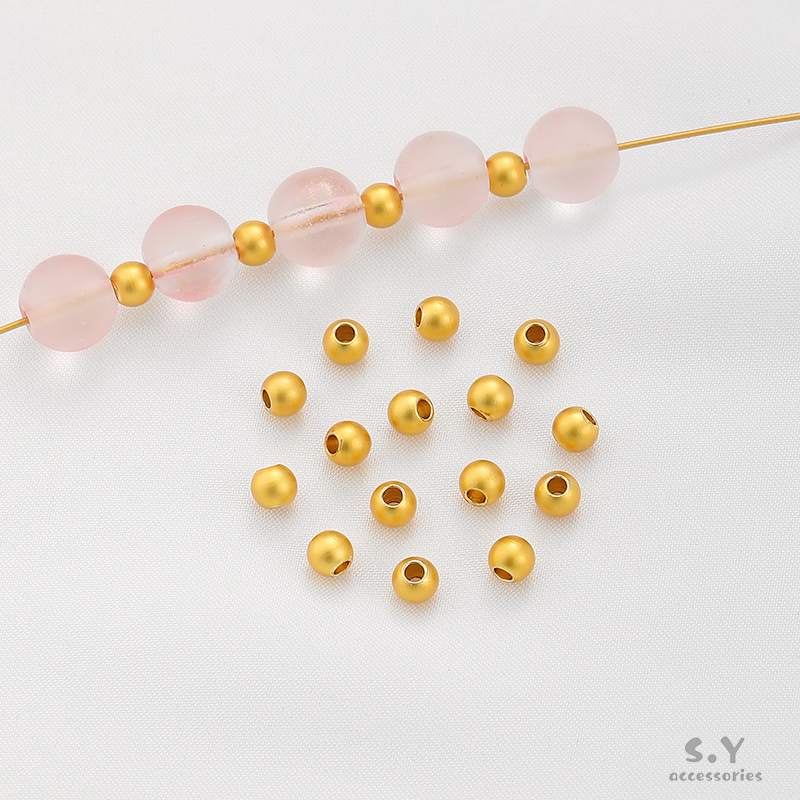 保色古法金转运珠圆珠小金珠隔片