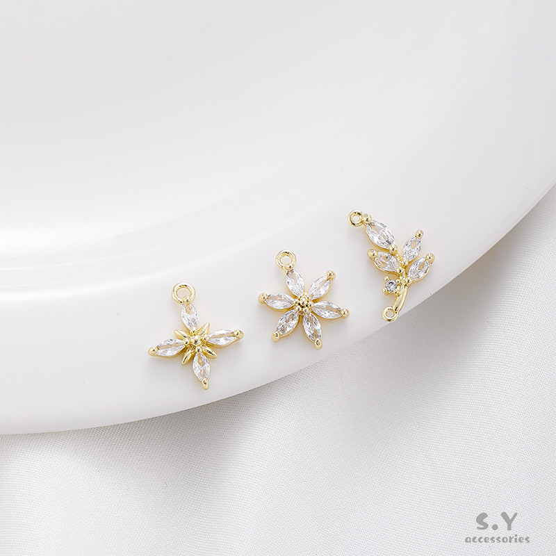 14K包金六瓣花吊坠手工diy