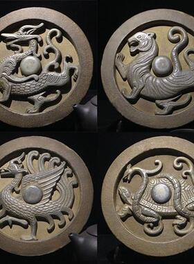 精品四神兽青龙白虎朱雀玄武陶瓷镇宅瓦当工艺礼品摆饰中式客厅装