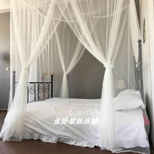 通用卧室两开吊顶简蚊帐约百搭落地公主免安装加密加高老式双开门