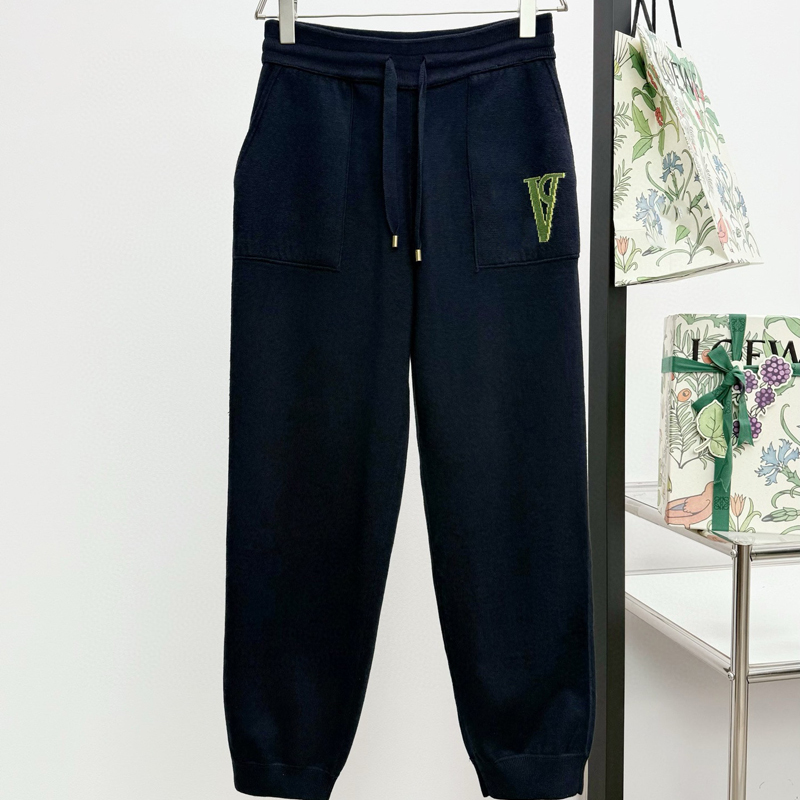 羊毛混纺双面针织慢跑运动长裤男1V字母提花时尚抽绳休闲小脚卫裤