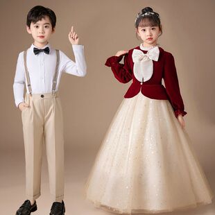 儿童演出服礼服男女学生小主持人节目诗歌朗诵比赛舞台合唱团服装