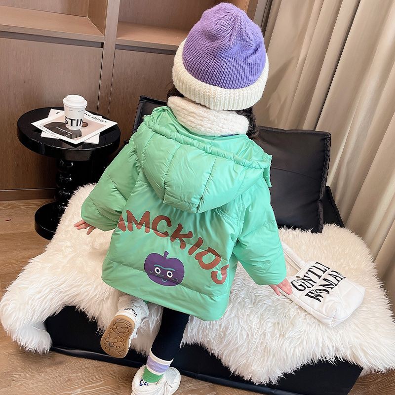 女童加厚羽绒服冬季2024新款洋气韩版冬装儿童宝宝白鸭绒保暖外套