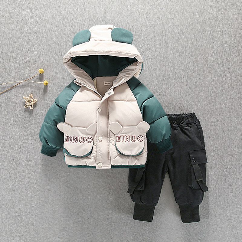 宝宝棉衣卡通2024新款男童冬装羽绒棉服3岁1洋气婴儿加绒外套棉袄