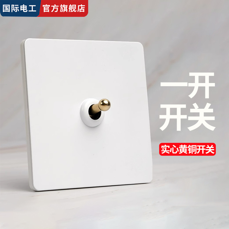 复古黄铜拨杆开关插座套装