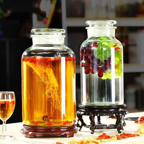 大号透明带龙头酒瓶酒缸泡酒罐玻璃瓶玻璃专用小型玻璃罐加厚孝素