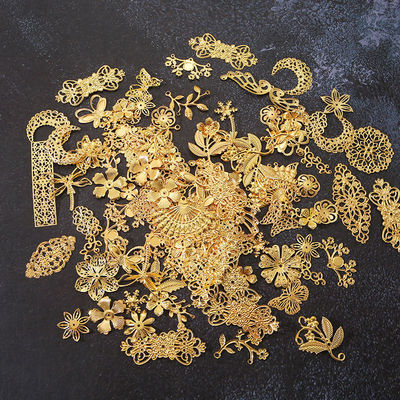 古风金属步摇蝴蝶树叶手工花片