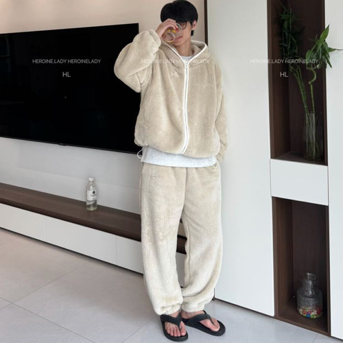 【暖融融连帽】HL秋冬保暖加厚韩版长袖宽松长裤可外穿家居服套装