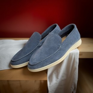 lp乐福鞋男英伦风豆豆鞋极简老钱风商务休闲一脚蹬复古真皮懒人鞋