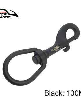 100MM黑色316不锈钢单头钩弹簧扣潜水装备潜水配件SSA-DT100B