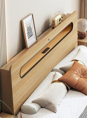 iiii实木床头背板靠背挡板单买2023新款床头板单独买儿童储物带灯