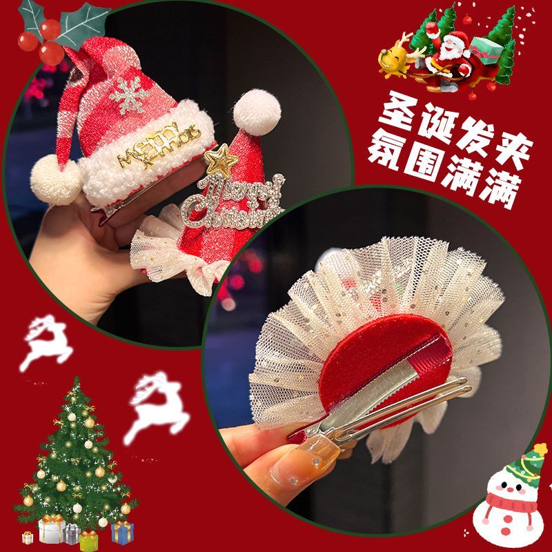 圣诞圣诞节新款梅花鹿角发箍红色结头饰卡通可爱少儿发饰头箍发卡