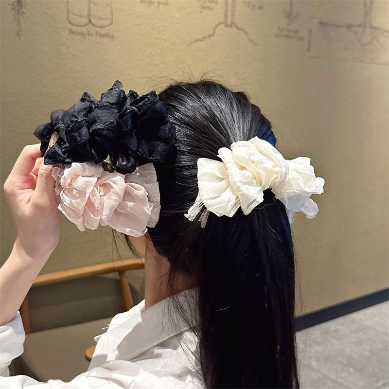 氛围感云朵泡泡一字夹甜美少女半扎马尾香蕉夹超仙爆款盘发头饰