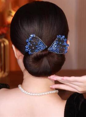 Light luxury hair accessories rhinestone fan-shaped lazy