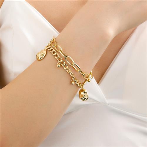 Jewelry personality double layer irregular pendant bracelet