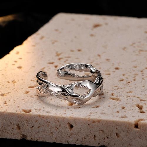 texture and INS versatile damaged ring diamond ring women