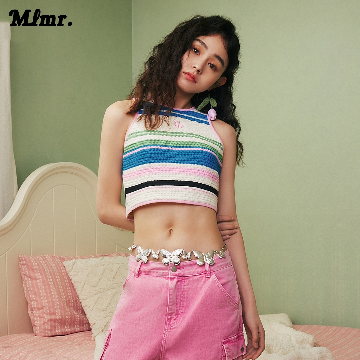 所有MLMR编织背心时髦刺绣