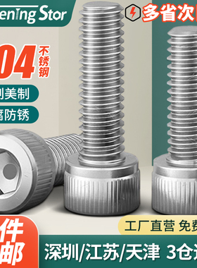 304不锈钢UNC粗牙美制内六角螺丝细牙英制螺栓螺钉6#8# 5/16 3/8