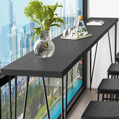 实木吧台桌家用阳台长条桌靠窗窄桌子奶茶店高脚桌商用酒吧台桌椅