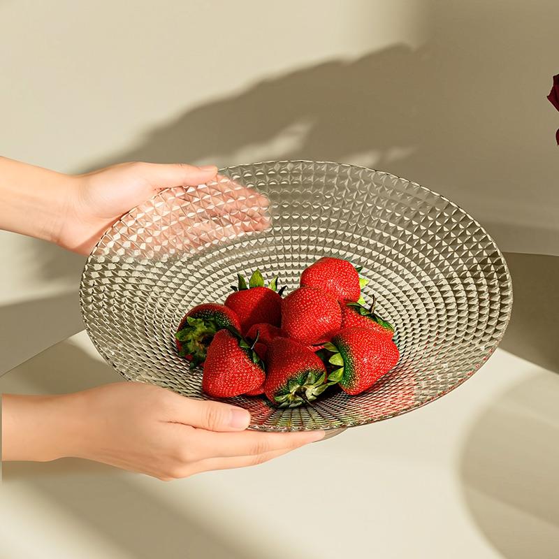 玻璃水果盘客厅茶几家用糖果托盘