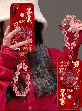 适用oppoA32手机壳红色opopa11s保护套pdvm00软硅胶0pp0a全包边poopa防摔opooa手链支架新年款三二文字喜庆女