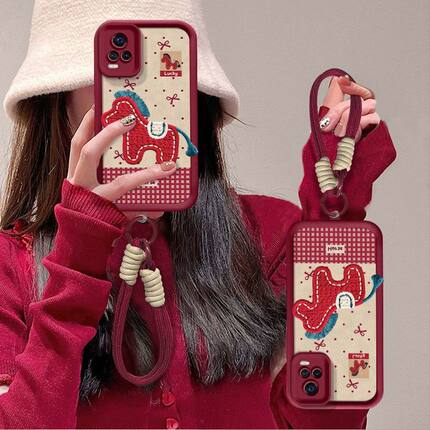 适用vivos7手机壳vos7t新款v2020a软硅胶vivis7保护套5g镜头全包边防摔viv0本命年马viov手绳女oppo高级vovo