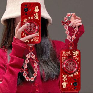 适用华为Nova11手机壳红色nova12活力版软硅胶FOA-AL00新年女款FIN-AL60保护套hinove11支架MIZ-BD00全包防摔