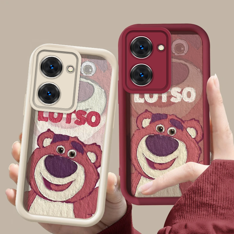 适用vivoy37手机壳Y37m新款V2357A软硅胶y37pro保护套V2354A镜头全包5g防摔viv0y37pr0卡通可爱vlvo草莓熊女