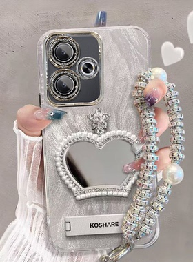 适用小米红米turbo3手机壳补妆镜24069RA21C带镜头膜redmi Turb03保护套hongmit3全包边5g防摔女新款外套妈妈