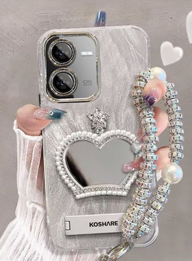 适用iQOOZ9X手机壳补妆镜vivoy37pro保护套V2354A带镜头膜V2353A新款viv0y37pr0高级iq00z9x全包边防摔5g女生