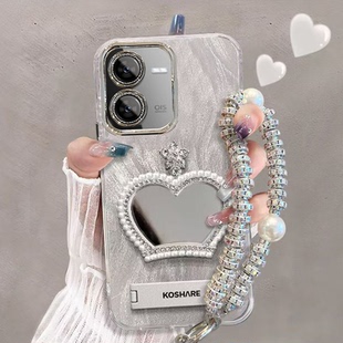 适用iQOOZ9X手机壳补妆镜vivoy37pro保护套V2354A带镜头膜V2353A新款viv0y37pr0高级iq00z9x全包边防摔5g女生