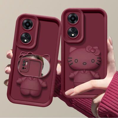 oppoa1pro手机壳带镜子PHQ110硅胶软opopa15g保护套PHS110新款opa1x镜头全包0pp0a1活力版5g防摔卡通支架潮女