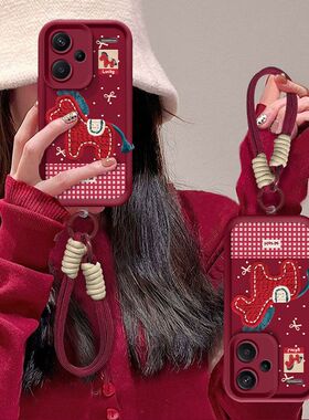 适用红米Note13pro+手机壳新款23090ra98c软硅胶redmi n0te13pr0十保护套5G本命年马noto全包边防摔手绳潮女