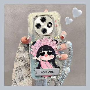 适用OPPOA6Pro手机壳发财女孩PLN110带镜头膜0pp0a6pr0保护套opopa卡通可爱poopa防摔5g新款vivo时尚高级网红