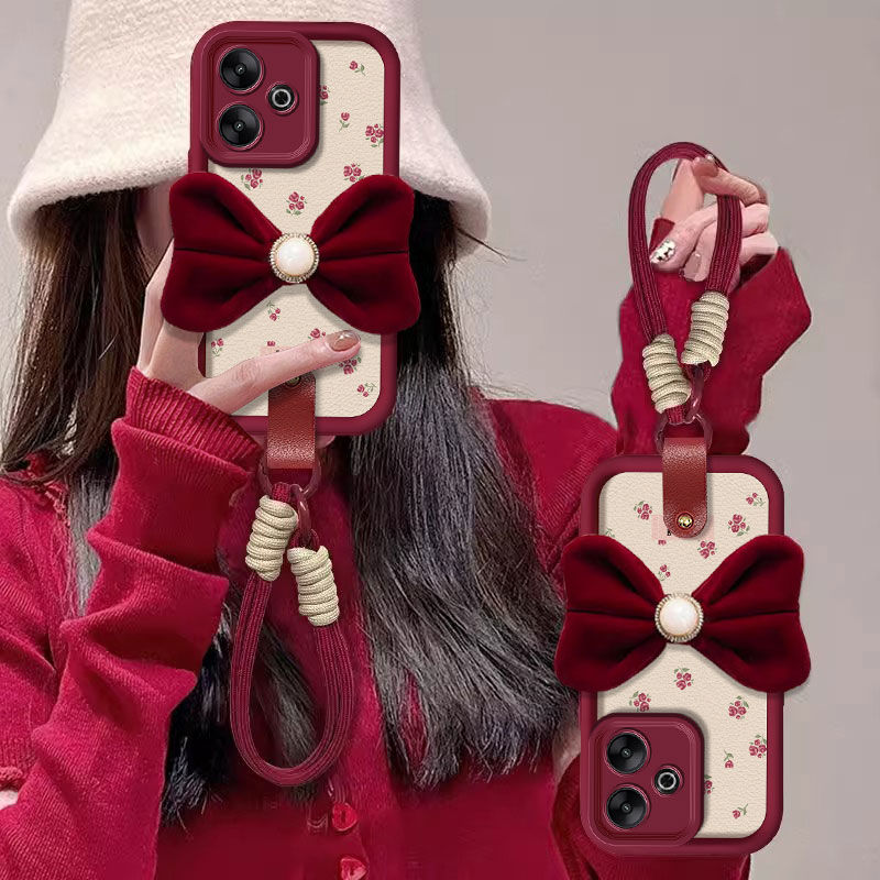 红米turbo3手机壳丝绒蝴