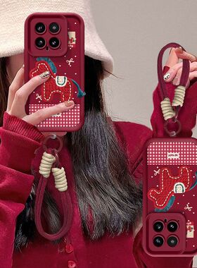 适用小米14手机壳新款23127PN0CC软硅胶mi14pro保护套23116PN5BC本命年马pr0镜头全包边防摔5G手绳女高级喜庆