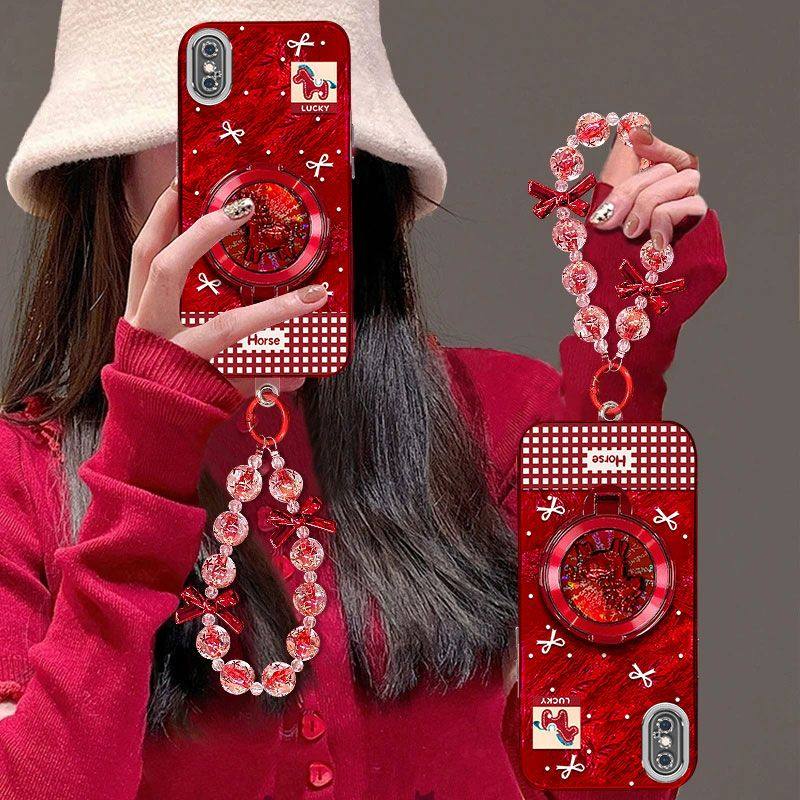 适用苹果xsmax手机壳女a2104镜头全包防摔iPhonexs保护套a2100本命年ipxr新年款a2108喜庆红PGX支架手链a1865,3C数码配件,手机保护套/壳,淘宝优惠券,粉丝福利购,淘宝优惠卷