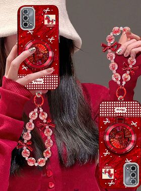 适用oppoA93手机壳女pehm00镜头全包防摔opopa93保护套opa本命年马0pp0a新年款5g支架手链poopa935g喜庆vivo