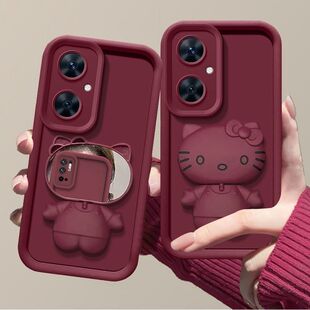 vivoY78+手机壳带镜子V2271A硅胶软vivo y78m保护套vlvoy78全包V2278A防摔5g新款viv0y78十卡通支架高级潮女