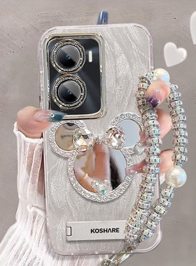 适用红米turbo4手机壳化妆镜子24129RT7CC带镜头膜redmiTurbo4pro保护套25053RT47C新款女5g全包防摔软边高级