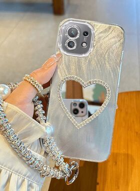 带镜头膜适用小米11手机壳m2011k2c补妆镜mi11青春版保护套m2101k9c潮女mi11le全包xiaomi11pro防摔M2102J2SC