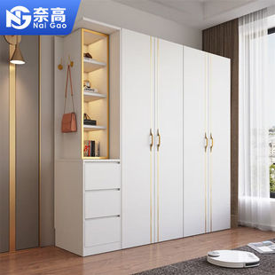 现代简约大小户型卧室储物柜组合三门衣柜 奈高简易板式 边柜